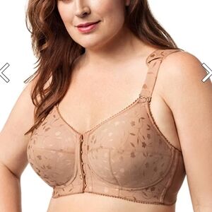 Elila Lexington Jacquard Front Close Wire Free Bra 38G